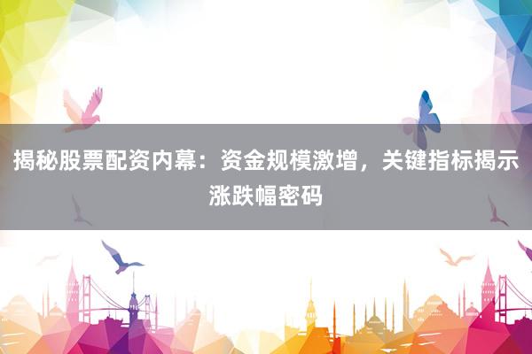 揭秘股票配资内幕:资金规模激增,关键指标揭示涨跌幅密码