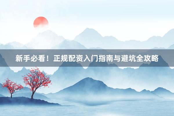 新手必看！正规配资入门指南与避坑全攻略