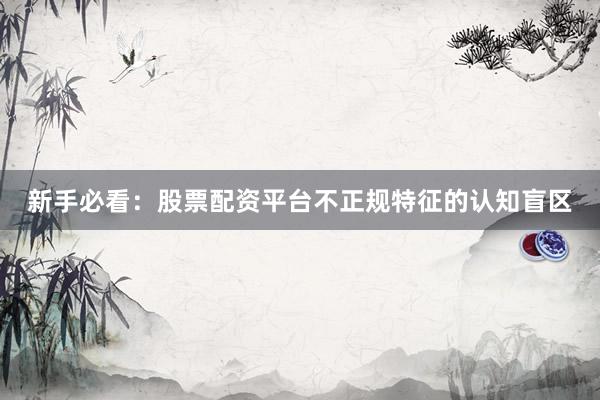 新手必看：股票配资平台不正规特征的认知盲区