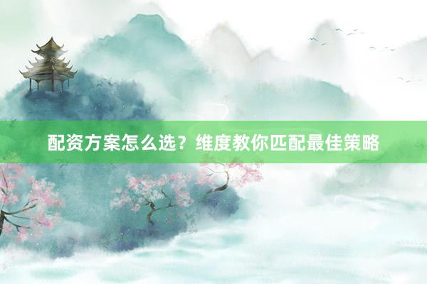 配资方案怎么选?维度教你匹配最佳策略