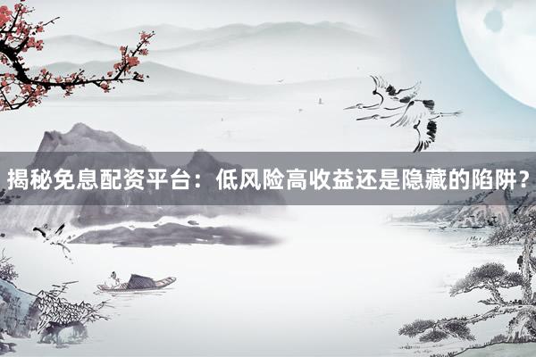 揭秘免息配资平台：低风险高收益还是隐藏的陷阱？